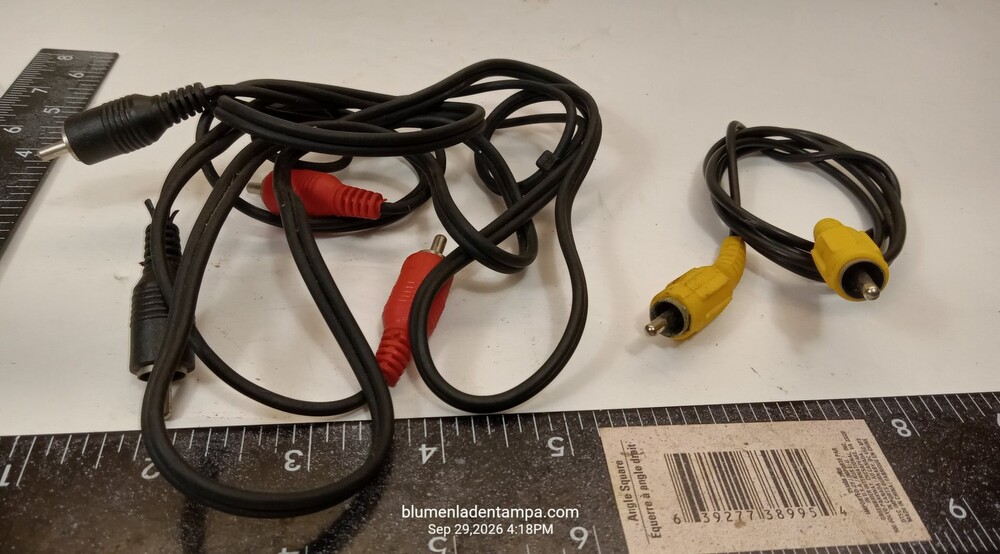 3 RCA Composite Audio Video AV Cable Lot Red White Yellow for DVD VCR